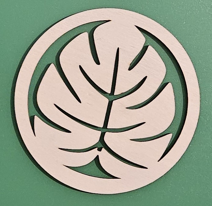 Laser cut coasters set of 4 plant leaf design lightweight coasters