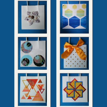 Set of 6 hand decorated gift bags (small)