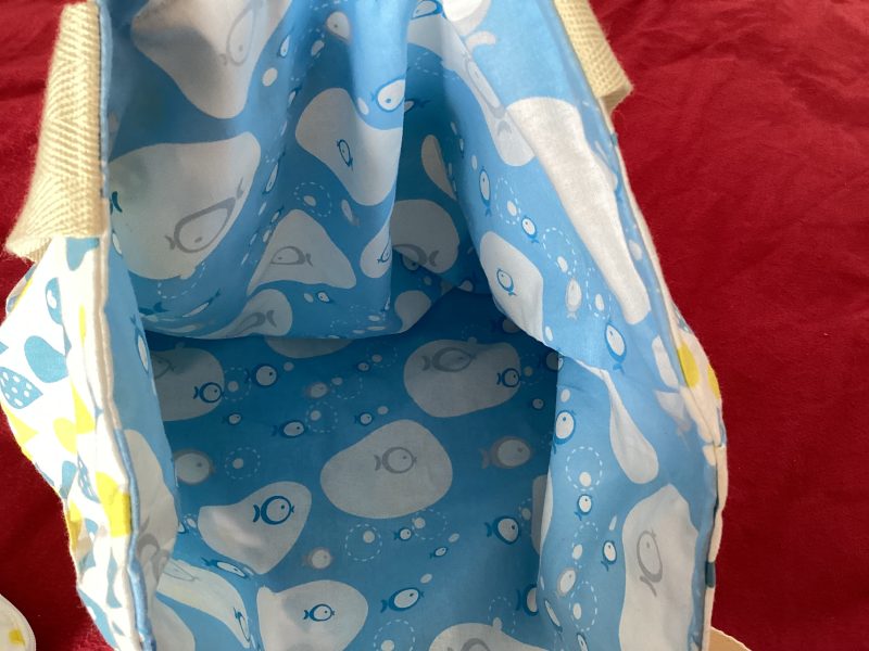 Gorgeous Handmade Reversible Thin, Lightweight Tote Bag plus Matching Medium Sized Purse