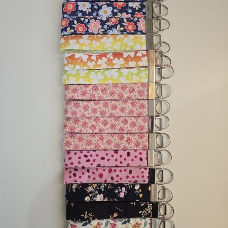 Handmade cotton fabric Keyring, 6.5 inch