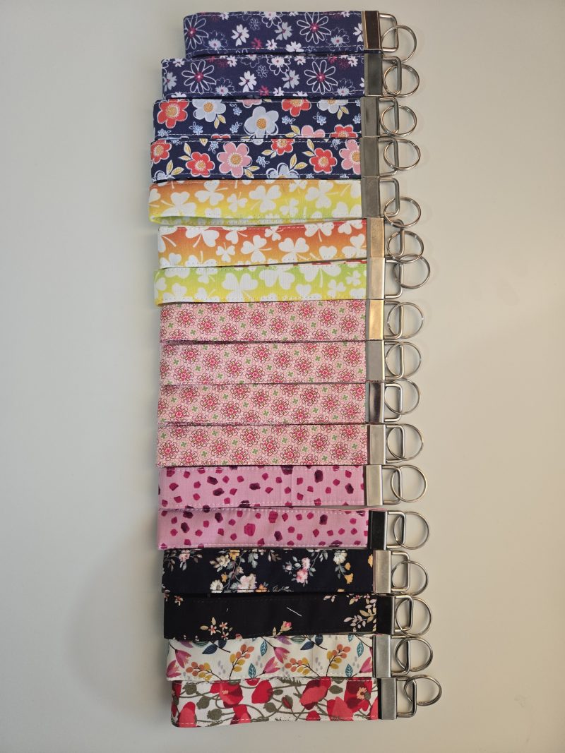 Handmade cotton fabric Keyring, 6.5 inch