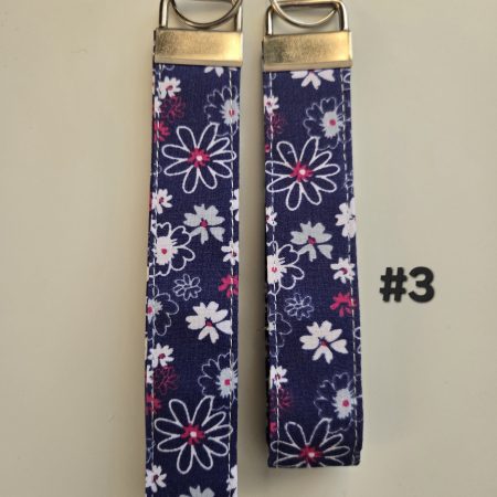 Handmade cotton fabric Keyring, 6.5 inch