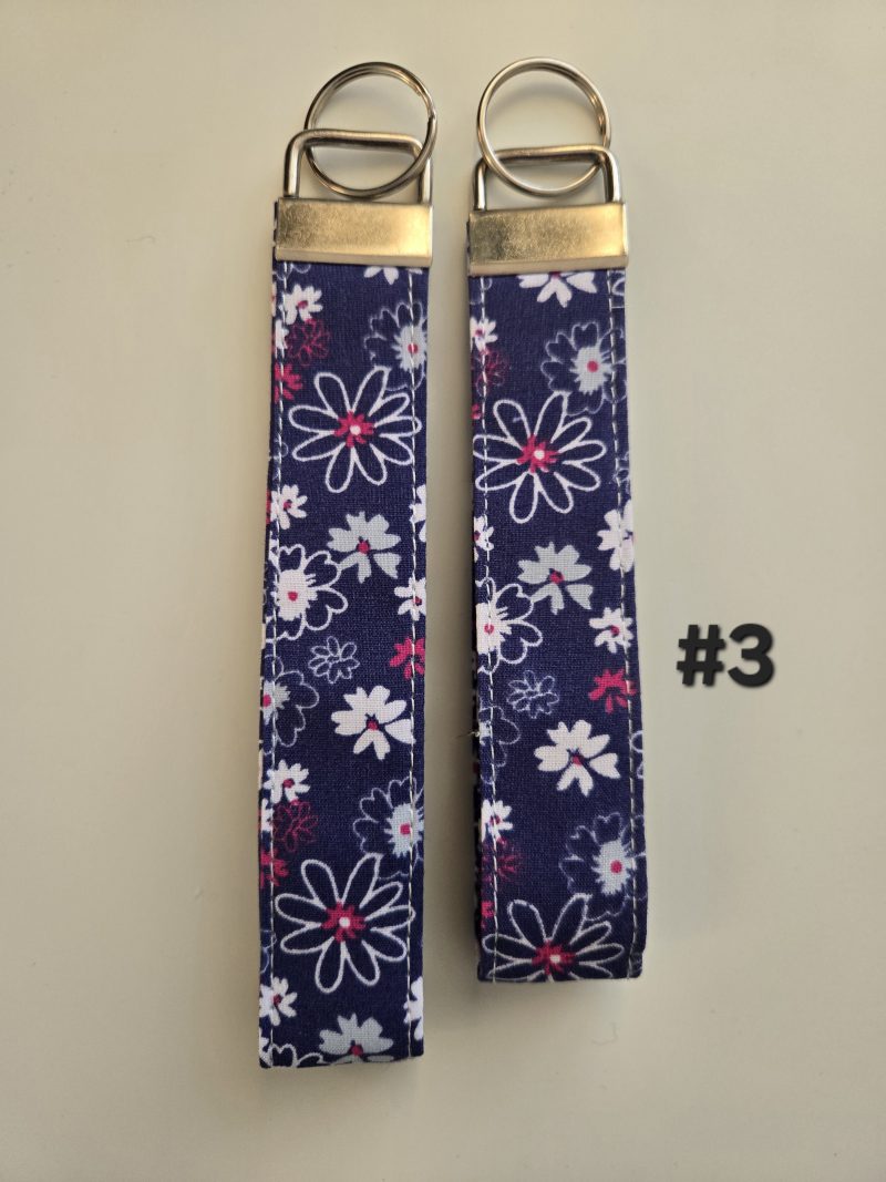 Handmade cotton fabric Keyring, 6.5 inch