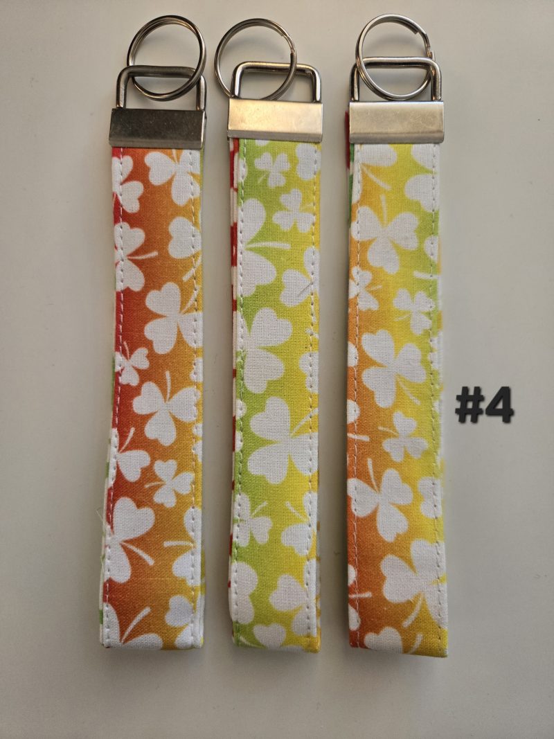 Handmade cotton fabric Keyring, 6.5 inch