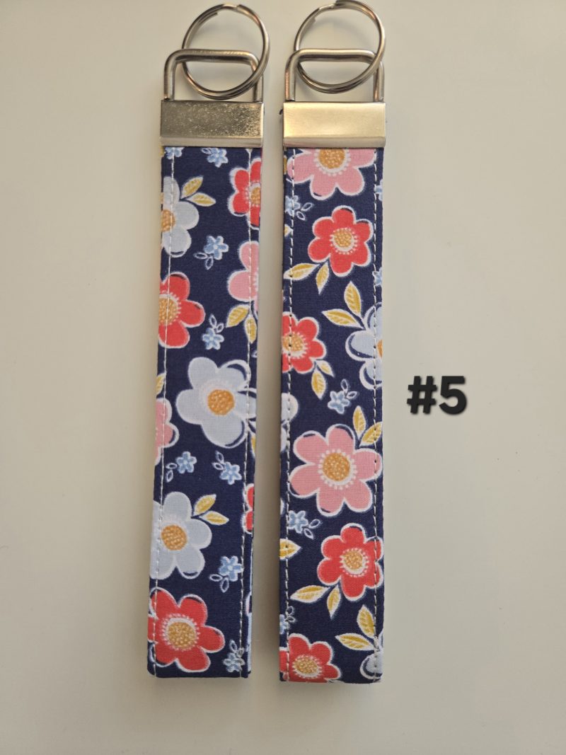 Handmade cotton fabric Keyring, 6.5 inch