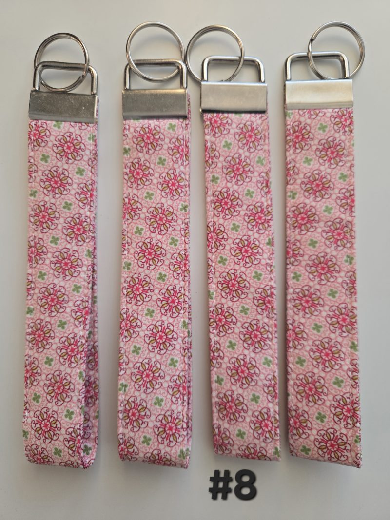 Handmade cotton fabric Keyring, 6.5 inch