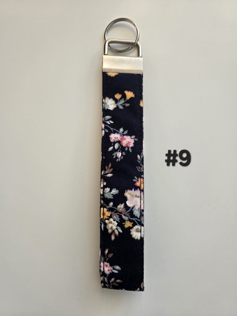 Handmade cotton fabric Keyring, 6.5 inch