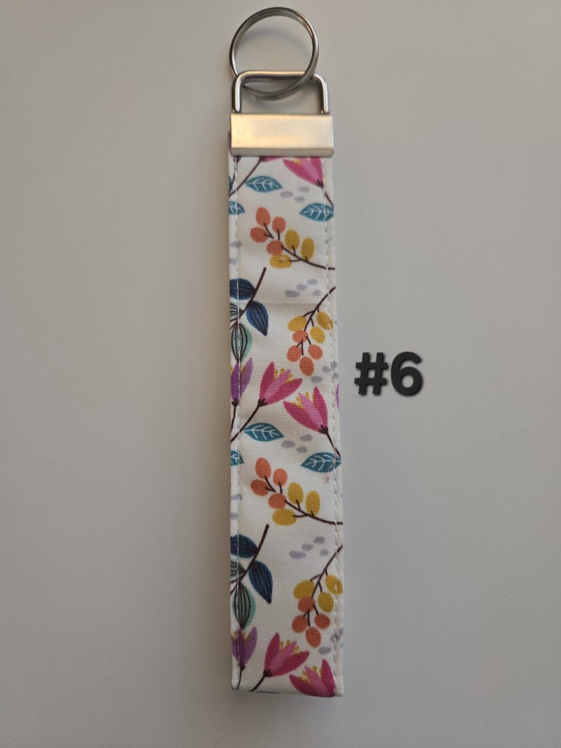 Handmade cotton fabric Keyring, 6.5 inch