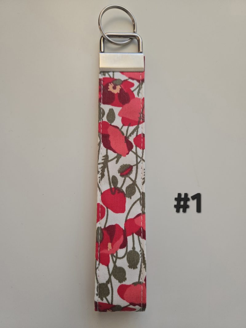 Handmade cotton fabric Keyring, 6.5 inch