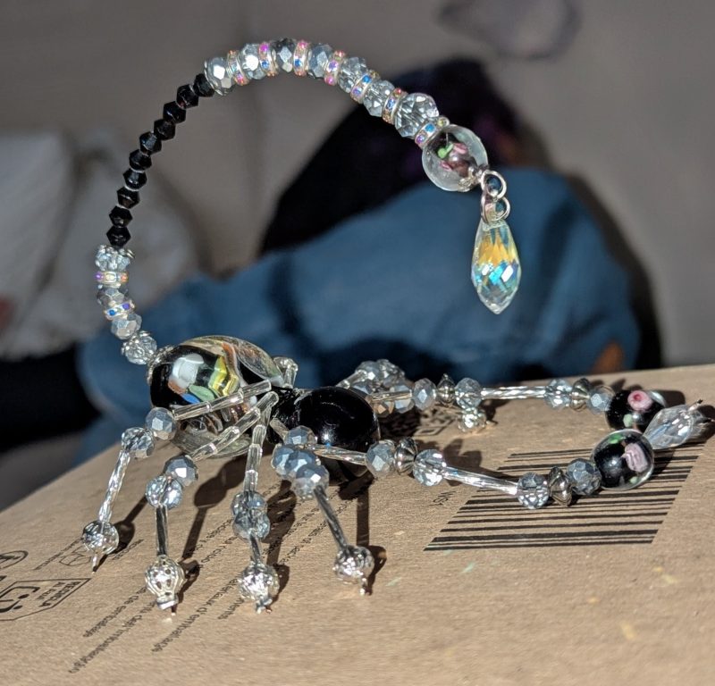 Handmade Beaded Scorpion Sculpture