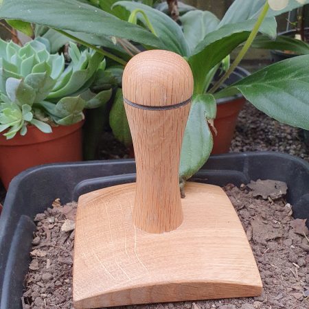 Seed tray Tamper 10cm square made from salvaged oak wood