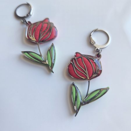 Polymer Clay Earrings Romantic Rose
