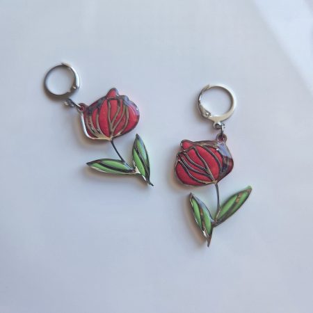 Polymer Clay Earrings Romantic Rose