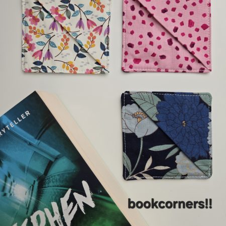 Homemade fabric book corner bookmark