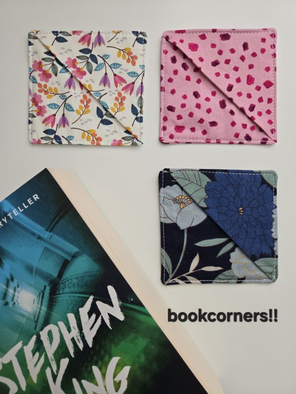 Homemade fabric book corner bookmark