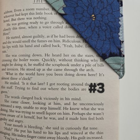 Homemade fabric book corner bookmark