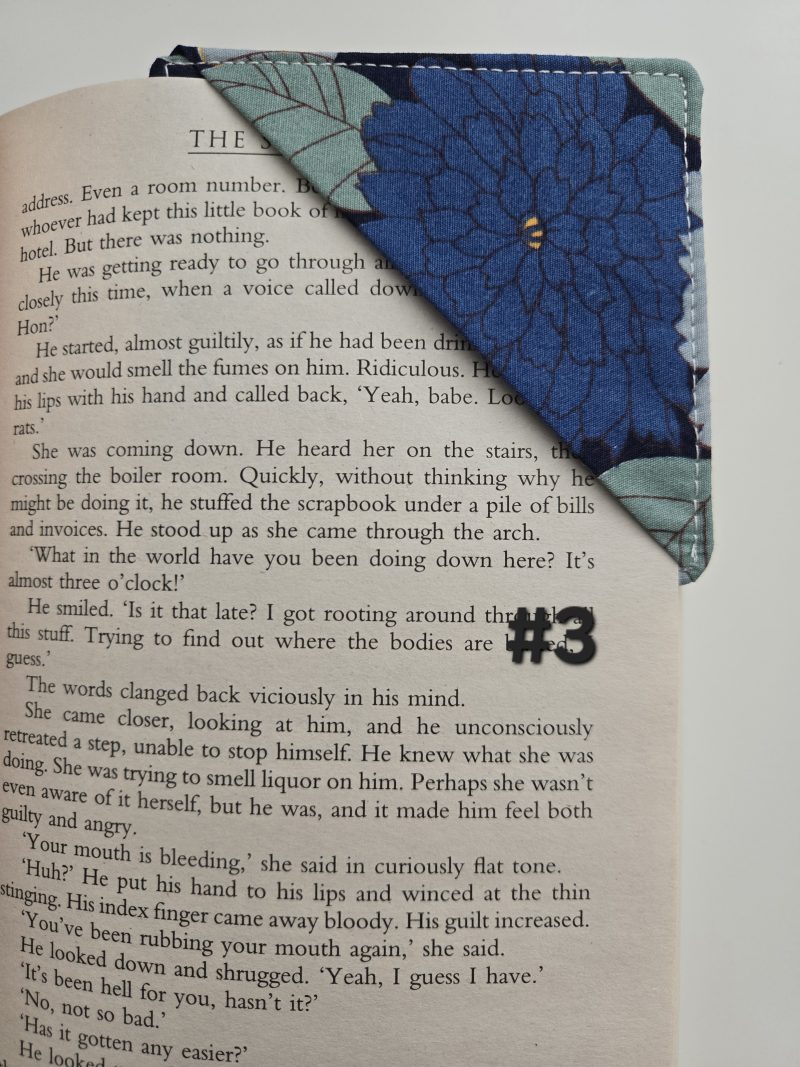 Homemade fabric book corner bookmark