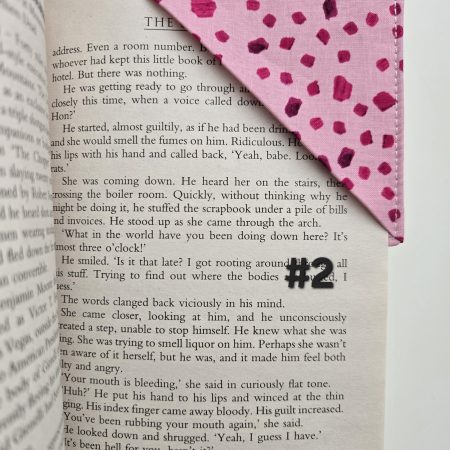 Homemade fabric book corner bookmark