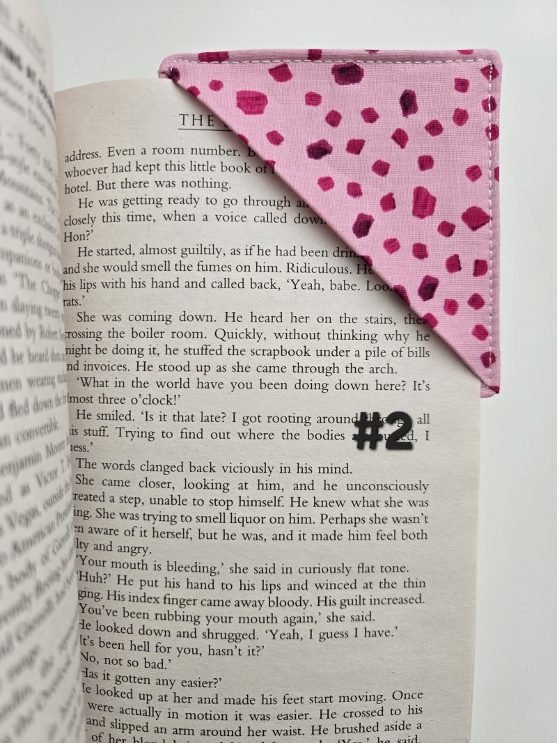 Homemade fabric book corner bookmark