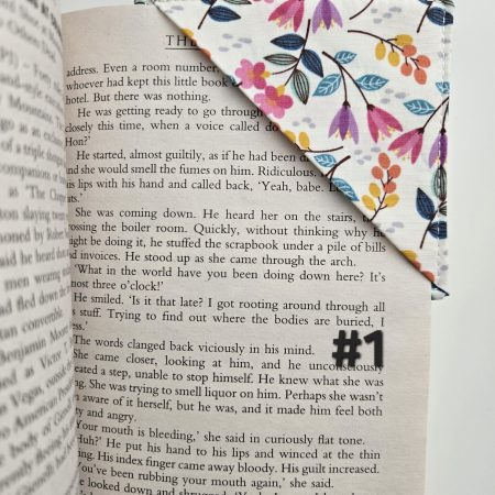 Homemade fabric book corner bookmark