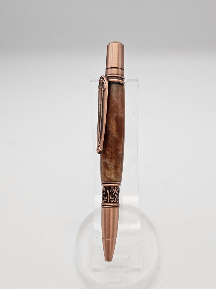 Norwester Twist Pen with Antique Copper Design and Resin Body