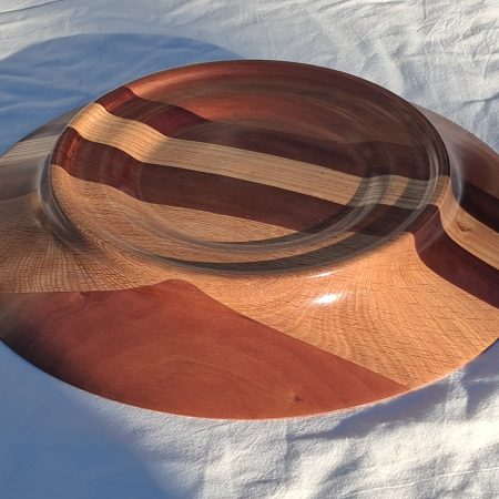 Jointed wood sculptured platter