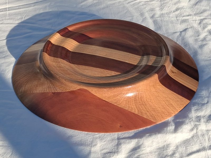 Jointed wood sculptured platter