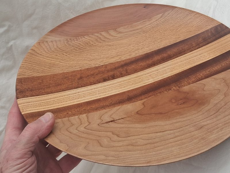 Jointed wood sculptured platter