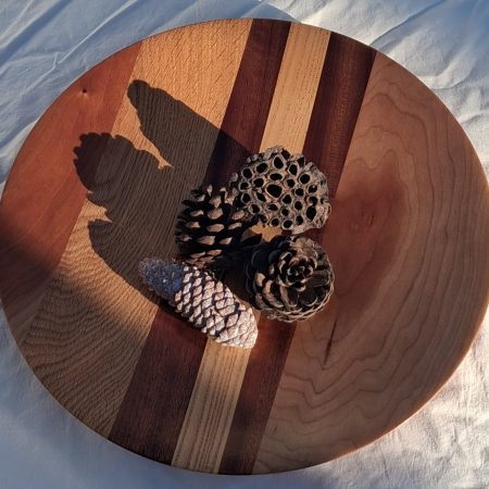 Jointed wood sculptured platter