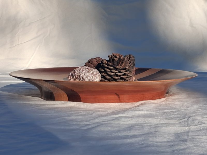 Jointed wood sculptured platter