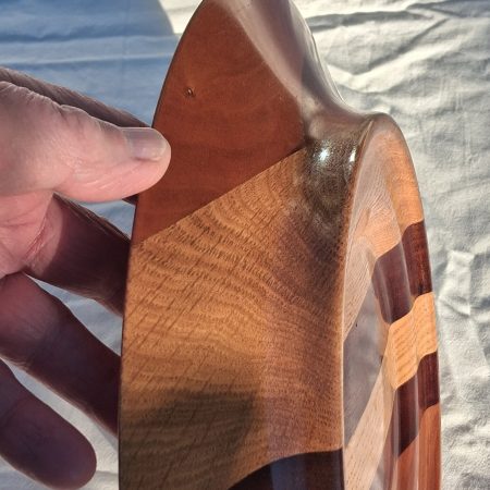 Jointed wood sculptured platter
