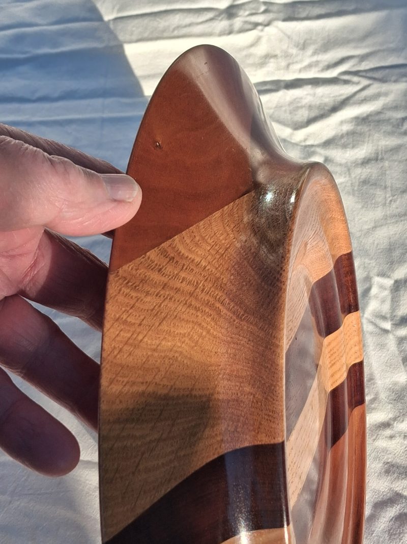 Jointed wood sculptured platter