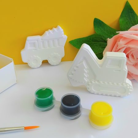 Paint Your Own Plaster Digger, Craft Activity,Construction Gift,Construction Party Bag Filler,Kids Party Activity 🚧