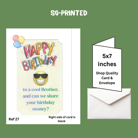 Birthday Card - Brother - Humour
