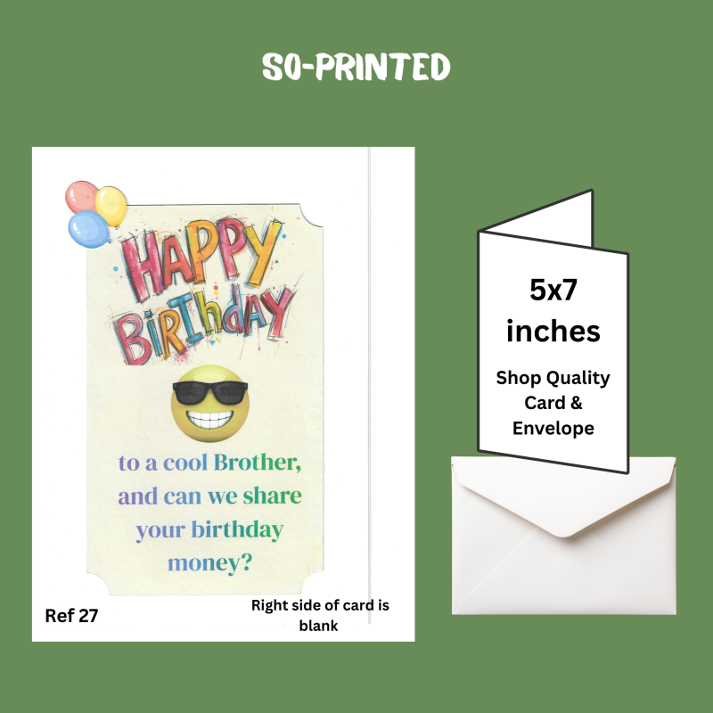 Birthday Card - Brother - Humour