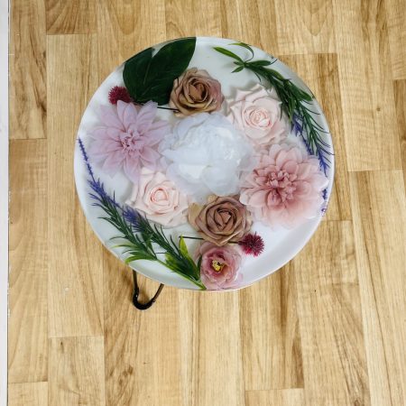 Handmade resin flowered coffee/ end table
