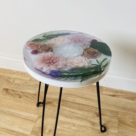 Handmade resin flowered coffee/ end table