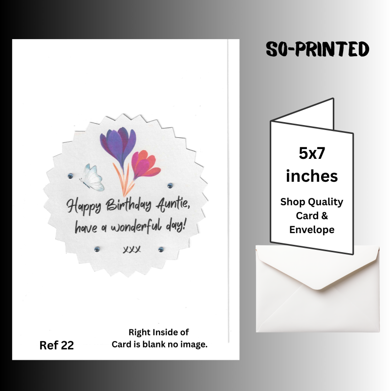 Handmade Birthday Card - Auntie