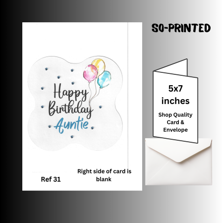 Handmade Birthday Card - Auntie