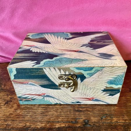 Japanese Collection: Japanese Tsuru, Cranes, Découpage Wooden box