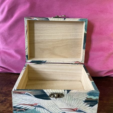 Japanese Collection: Japanese Tsuru, Cranes, Découpage Wooden box