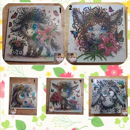 Handmade Diamond Art Greeting Card Featuring a Wonkey Donkey