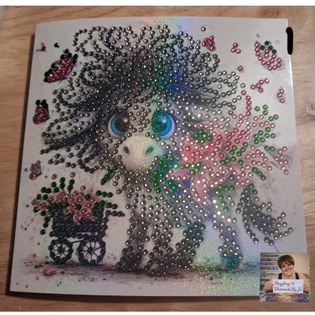 Handmade Diamond Art Greeting Card Featuring a Wonkey Donkey