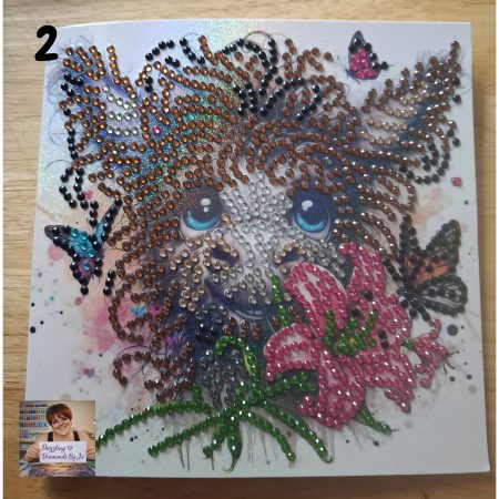 Handmade Diamond Art Greeting Card Featuring a Wonkey Donkey