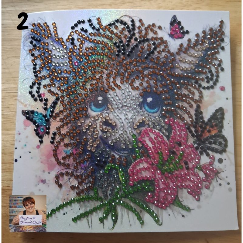 Handmade Diamond Art Greeting Card Featuring a Wonkey Donkey