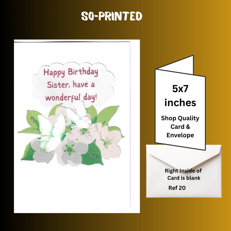 Handmade Birthday Card - Sister