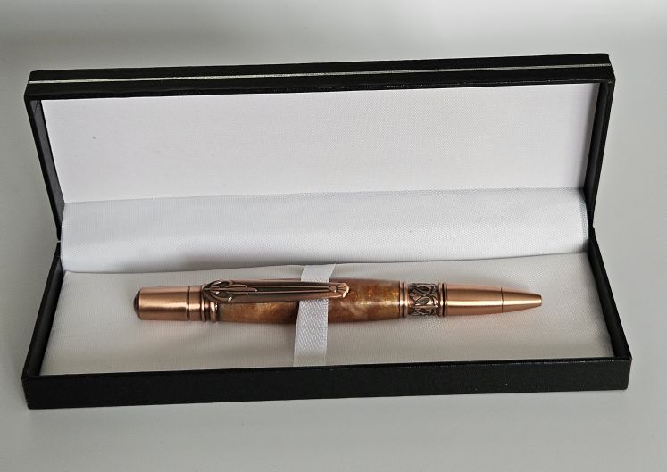 Norwester Twist Pen with Antique Copper Design and Resin Body