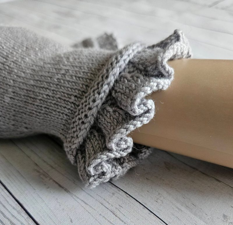 Luxury handknitted fingerless mitts.
