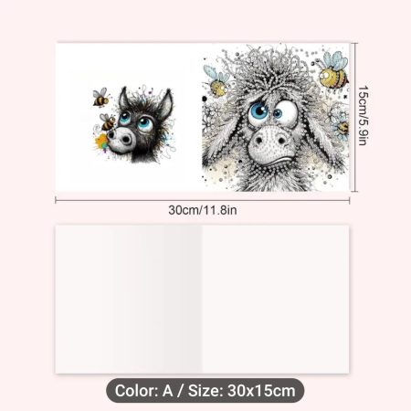 Handmade Diamond Art Greeting Card Featuring a Wonkey Donkey