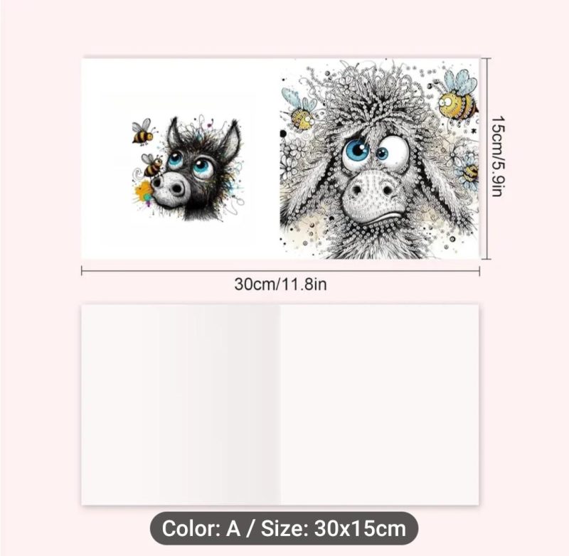 Handmade Diamond Art Greeting Card Featuring a Wonkey Donkey